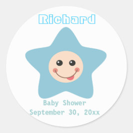 Baby shower Boy Sticker Invite