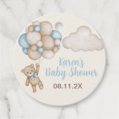 Baby shower Boy Teddy Bear Favor Bedankjes Labels (Voorkant)