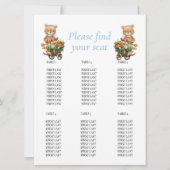 Baby shower Boy Teddy Floral Rustic-tabel Kaart (Voorkant)
