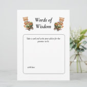 Baby shower Boy Teddy Rustic Floral Wisdom Kaart (Staand voorkant)