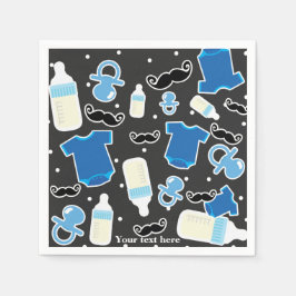 Baby shower Boy Things Blauw & Grijs Modern Party Servet