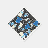 Baby shower Boy Things Blauw & Grijs Modern Party Servet (Hoek)