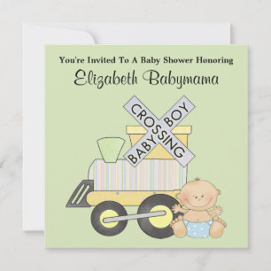 baby shower Boy Train Crossing Decoratief Design Kaart