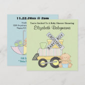 Baby shower Boy Train Crossing decoratief ontwerp Kaart (Voorkant / Achterkant)
