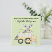 Baby shower Boy Train Crossing decoratief ontwerp Kaart (Staand voorkant)