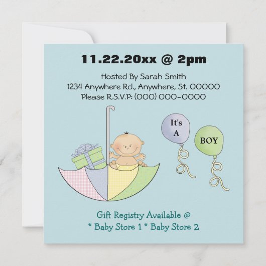 Baby shower Boy Train Crossing decoratief ontwerp Kaart (Achterkant)