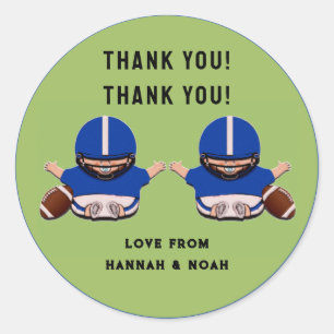 Baby shower Boy Twins Bedankt Ronde Sticker