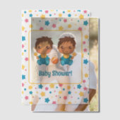 Baby shower Boy Twins Stars Dark Insert Vellum Uitnodigingen (Offset (Koppel))