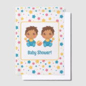 Baby shower Boy Twins Stars Dark Insert Vellum Uitnodigingen (Offset)