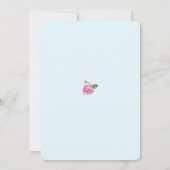 Baby shower Boy Unicorm uitnodiging, bloemen, blau Kaart (Achterkant)