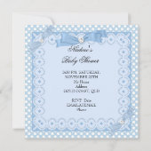Baby shower Boy White Blue Prince Crown Kaart (Achterkant)