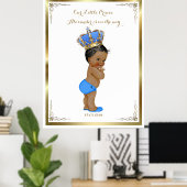 Baby shower Boy, wit blauw, elegant, 32x41 300pp. Poster (Thuiskantoor)