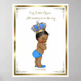 Baby shower Boy, wit blauw, elegant, 32x41 300pp. Poster