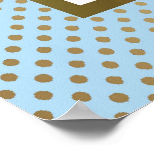 Baby shower Boy, wit blauw, elegant, 32x41 300pp. Poster (Hoek)