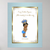 Baby shower Boy, wit blauw, elegant, 32x41 300pp. Poster (Voorkant)