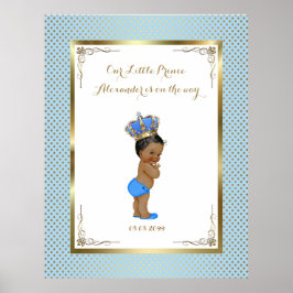 Baby shower Boy, wit blauw, elegant, 32x41 300pp. Poster