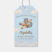 Baby Shower Boy with Adorable Pilot Teddy Bear Cadeaulabel (Voorkant)