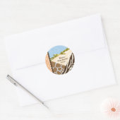Baby shower Boys Blauw Safari Print Thema Feest Ronde Sticker (Envelop)