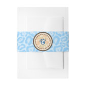 Baby shower Boys Blauw Safari Print Thema Feest Uitnodigingen Wikkel (Voorkant Voorbeeld)
