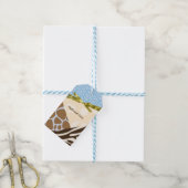 Baby shower Boys Blauw Safari Thema Afdrukken Cadeaulabel (Met Touw)