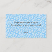Baby shower Boys Blue Safari Print Luier Raffle Informatiekaartje (Achterkant)