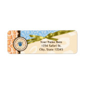 Baby shower Boys Blue Safari Thema Uitnodiging Etiket (Voorkant)