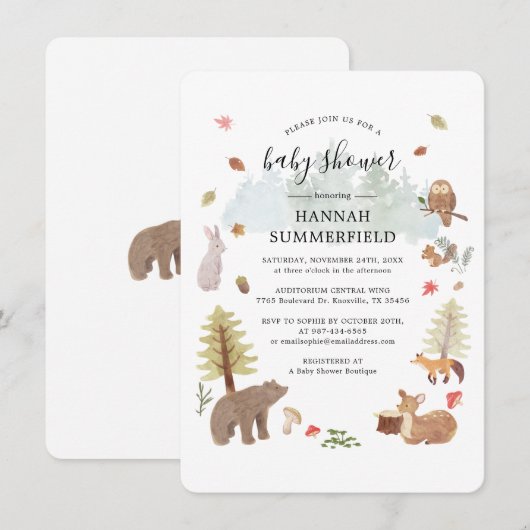 Baby shower Boys Kaart (Voorkant / Achterkant)