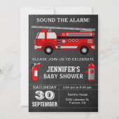 Baby shower brandweeruitrusting voor brandweerwage kaart (Voorkant)