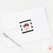  Baby shower brandweerwagen Vierkante Sticker (Envelop)