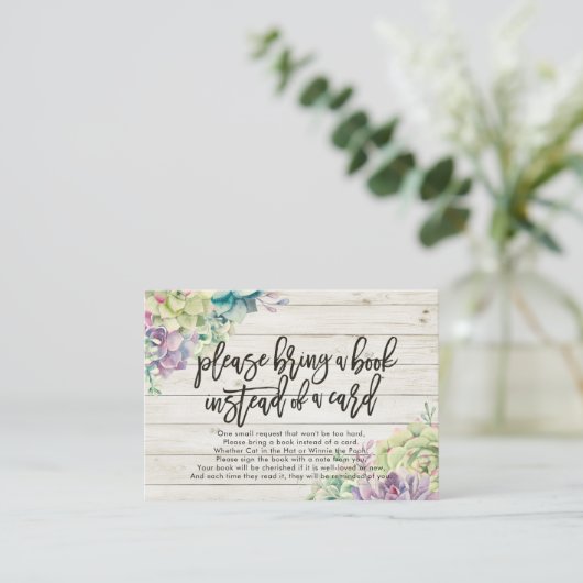 Baby shower Breng alsjeblieft een boek in plaats v Informatiekaartje (Staand voorkant)