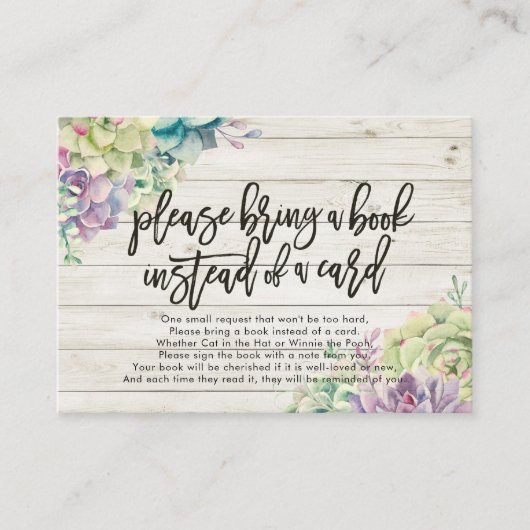 Baby shower Breng alsjeblieft een boek in plaats v Informatiekaartje (Voorkant)