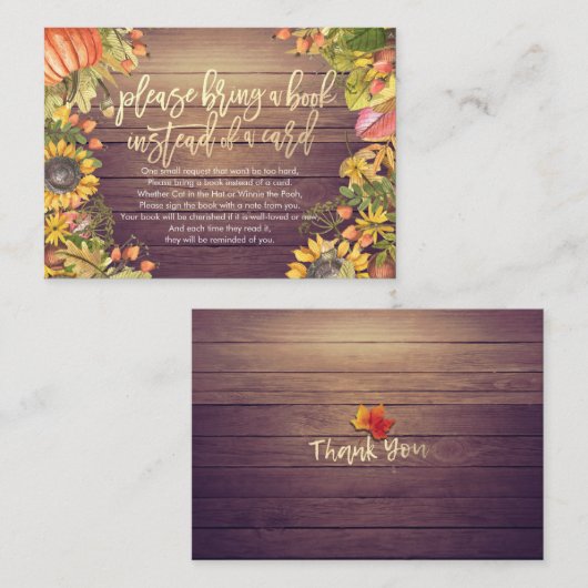 Baby shower Breng alsjeblieft een boek in plaats v Informatiekaartje (Voorkant / Achterkant)