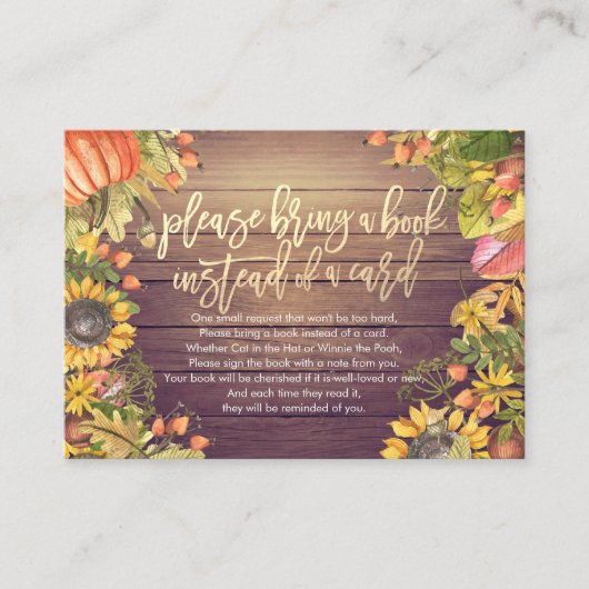 Baby shower Breng alsjeblieft een boek in plaats v Informatiekaartje (Voorkant)