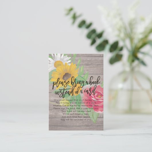 Baby shower Breng alsjeblieft een boek in plaats v Informatiekaartje (Staand voorkant)