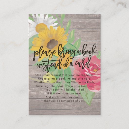 Baby shower Breng alsjeblieft een boek in plaats v Informatiekaartje (Voorkant)