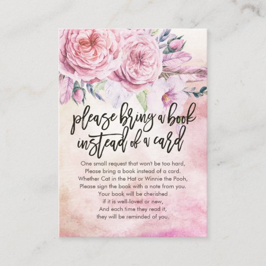 Baby shower Breng alsjeblieft een boek in plaats v Informatiekaartje (Voorkant)