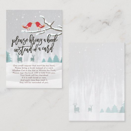 Baby shower Breng alsjeblieft een boek in plaats v Informatiekaartje (Voorkant / Achterkant)