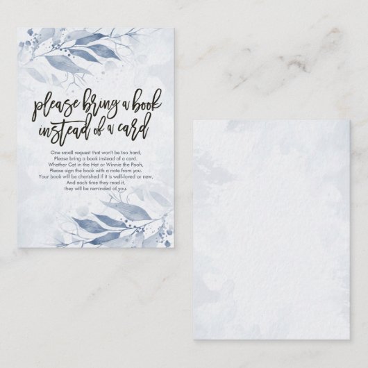 Baby shower Breng alsjeblieft een boek in plaats v Informatiekaartje (Voorkant / Achterkant)