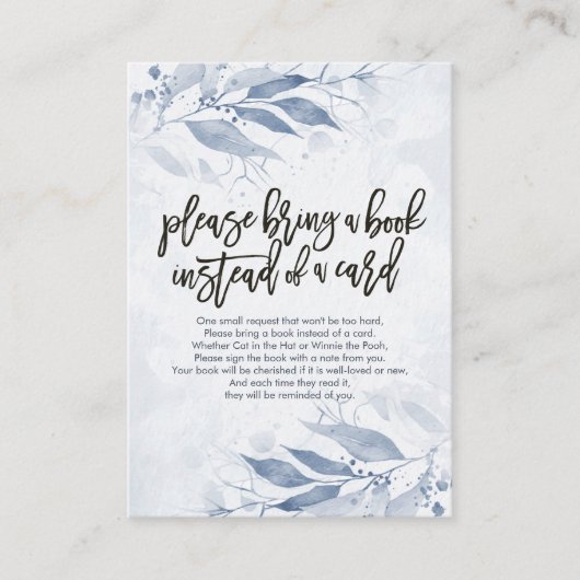 Baby shower Breng alsjeblieft een boek in plaats v Informatiekaartje (Voorkant)