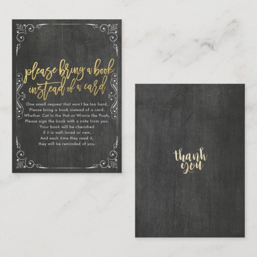 Baby shower Breng alsjeblieft een boek in plaats v Informatiekaartje (Voorkant / Achterkant)