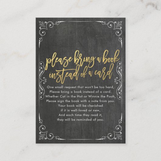 Baby shower Breng alsjeblieft een boek in plaats v Informatiekaartje (Voorkant)