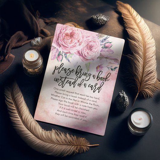 Baby shower Breng alsjeblieft een boek in plaats v Informatiekaartje