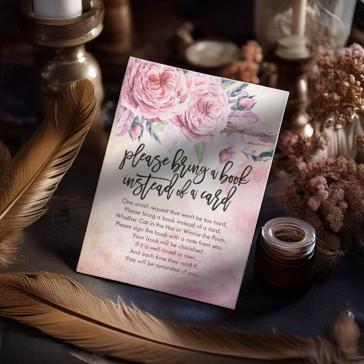 Baby shower Breng alsjeblieft een boek in plaats v Informatiekaartje