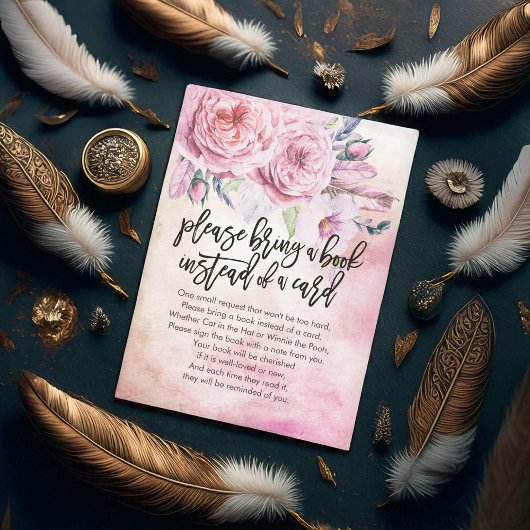 Baby shower Breng alsjeblieft een boek in plaats v Informatiekaartje