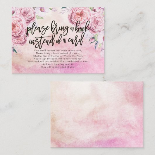 Baby shower Breng alsjeblieft een boek in plaats v Informatiekaartje (Voorkant / Achterkant)