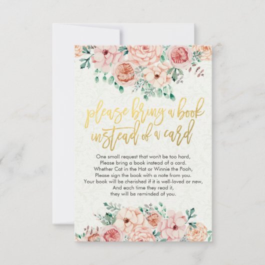 Baby shower Breng alsjeblieft een boek in plaats v Kaart (Voorkant)
