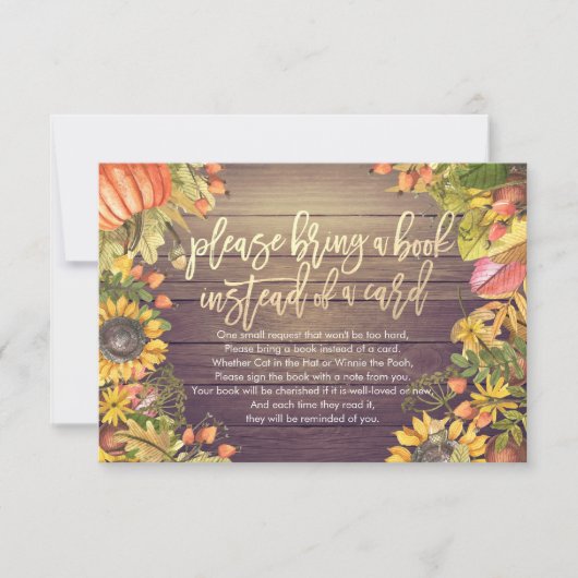 Baby shower Breng alsjeblieft een boek in plaats v Kaart (Voorkant)