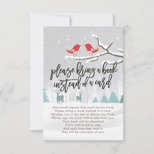 Baby shower Breng alsjeblieft een boek in plaats v Kaart (Voorkant)