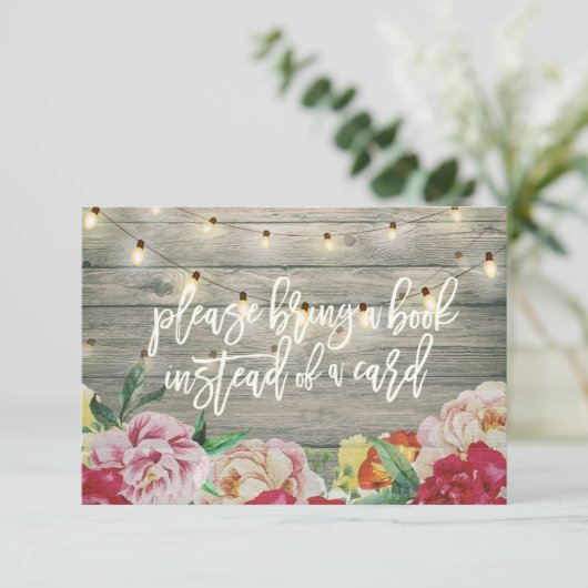 Baby shower Breng alsjeblieft een boek in plaats v Kaart (Staand voorkant)