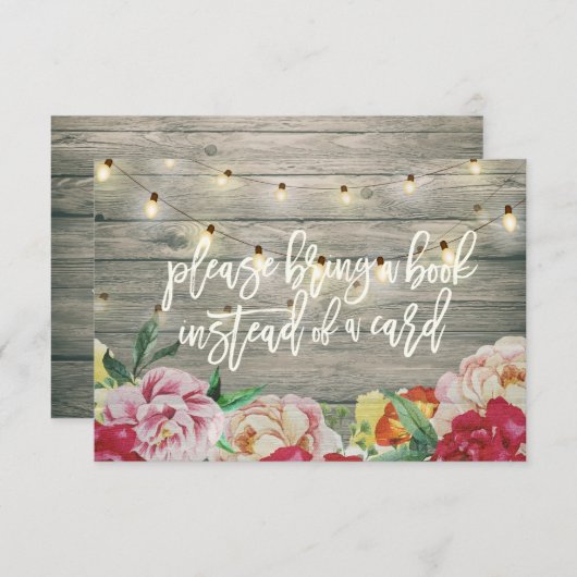 Baby shower Breng alsjeblieft een boek in plaats v Kaart (Voorkant / Achterkant)